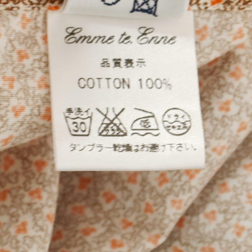 【中古】エンメ テ エンネ Emme te. Enne コットン ラウンドカラー カジュアルシャツ オレンジxブラウン【 S 】【 状態ランクA 】【 メンズ 】