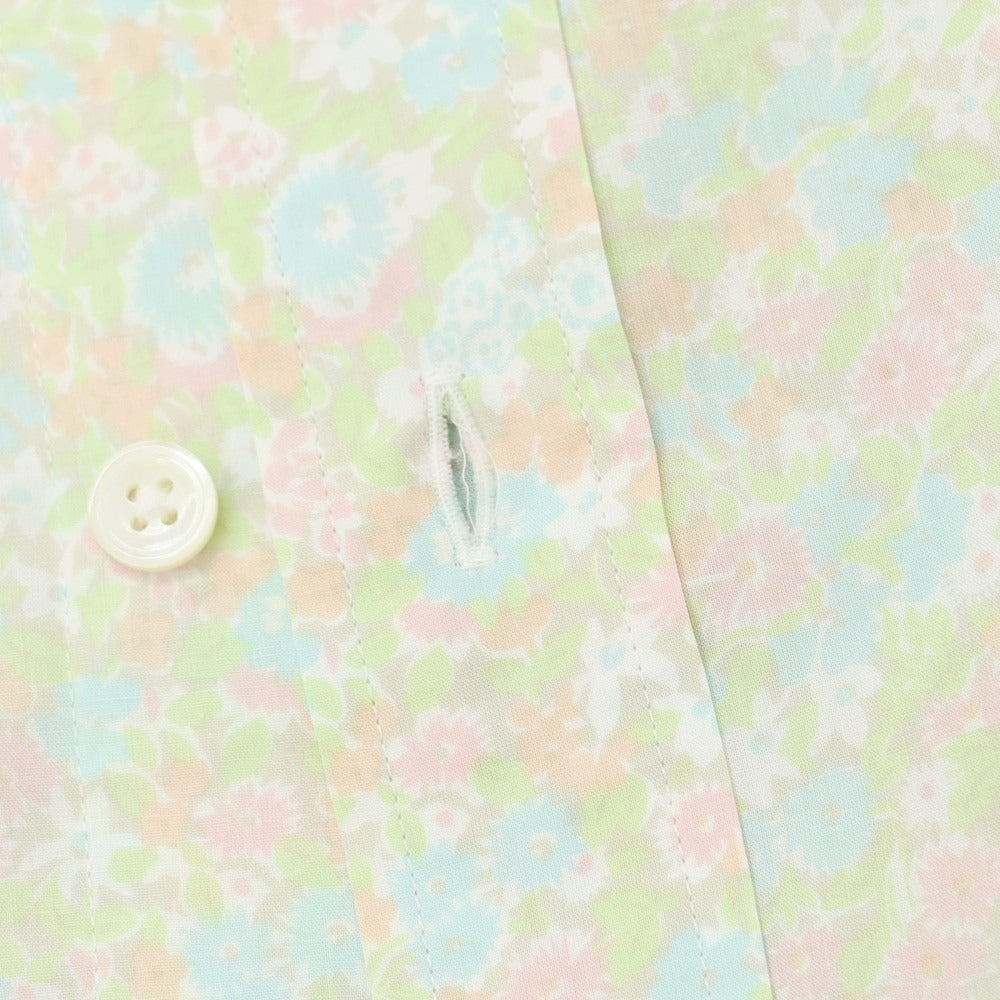 【中古】【未使用】ポールスチュアート PAUL STUART コットン 花柄 ホリゾンタルカラー カジュアルシャツ ライトグリーン【 M 】【 状態ランクS 】【 メンズ 】