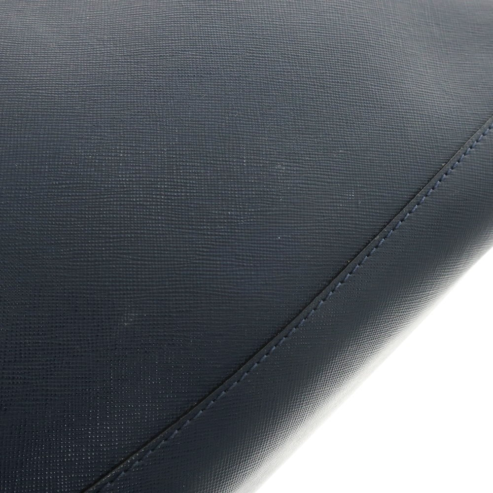 【中古】エフクリオ F.CLIO 型押しレザー ブリーフケース ネイビー【 状態ランクD 】【 メンズ 】