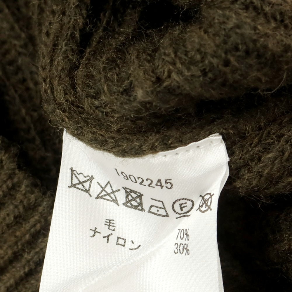 【中古】バブアー Barbour ミドルゲージ ウールナイロン クルーネック プルオーバーニット オリーブ【 36 】【 状態ランクB 】【 メンズ 】