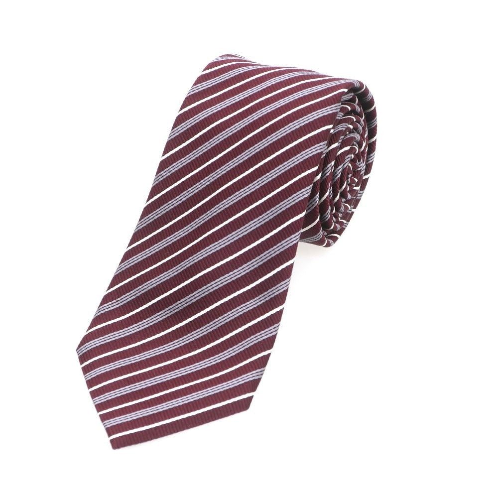 【中古】アルマーニ コレッツォーニ ARMANI COLLEZIONI シルク ストライプ柄ネクタイ ボルドーxグレー【 - 】【 状態ランクB 】【 メンズ 】