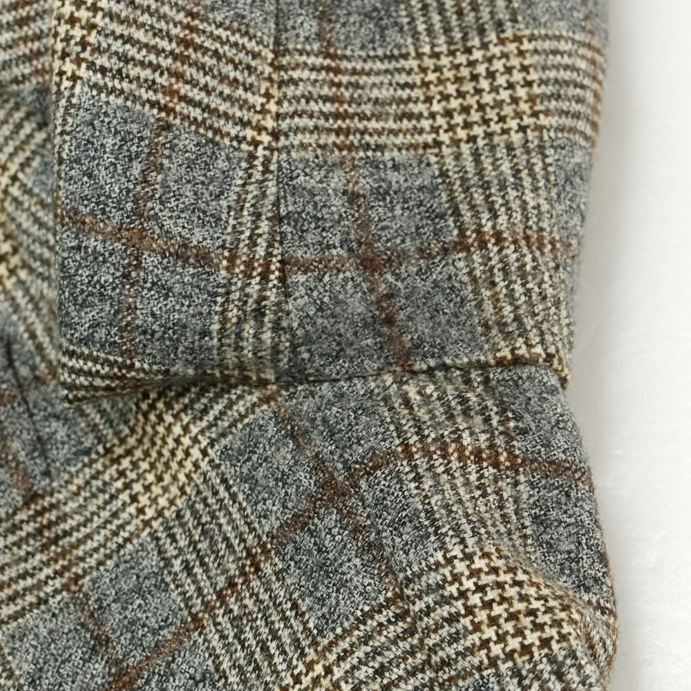 【中古】タリアトーレ TAGLIATORE ウール チェック エルボーパッチ テーラードジャケット グレーxライトベージュ【 44 】【 状態ランクC 】【 メンズ 】