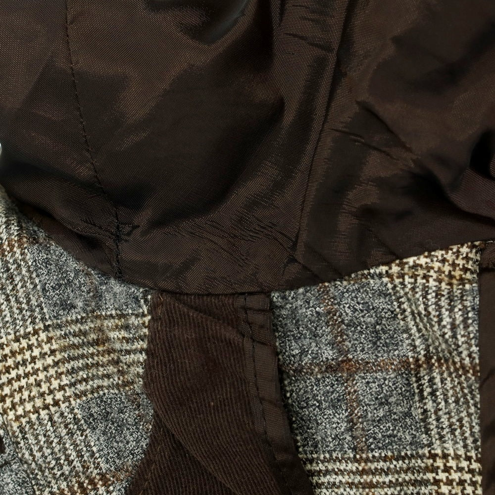 【中古】タリアトーレ TAGLIATORE ウール チェック エルボーパッチ テーラードジャケット グレーxライトベージュ【 44 】【 状態ランクC 】【 メンズ 】