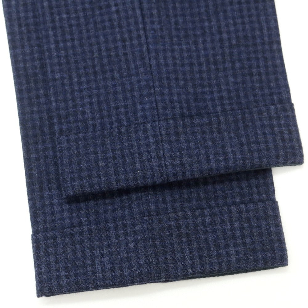 【中古】インコテックス INCOTEX ウール チェック ドレススラックスパンツ ネイビー【 44 】【 状態ランクC 】【 メンズ 】