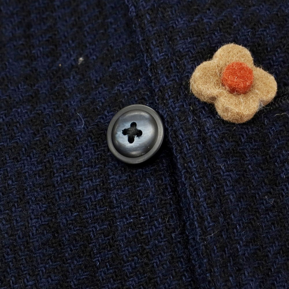 【中古】ラルディーニ LARDINI ウール チェック カジュアル系ジレ ベスト ネイビー【 44 】【 状態ランクB 】【 メンズ 】