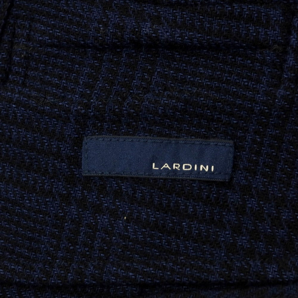 【中古】ラルディーニ LARDINI ウール チェック カジュアル系ジレ ベスト ネイビー【 44 】【 状態ランクB 】【 メンズ 】