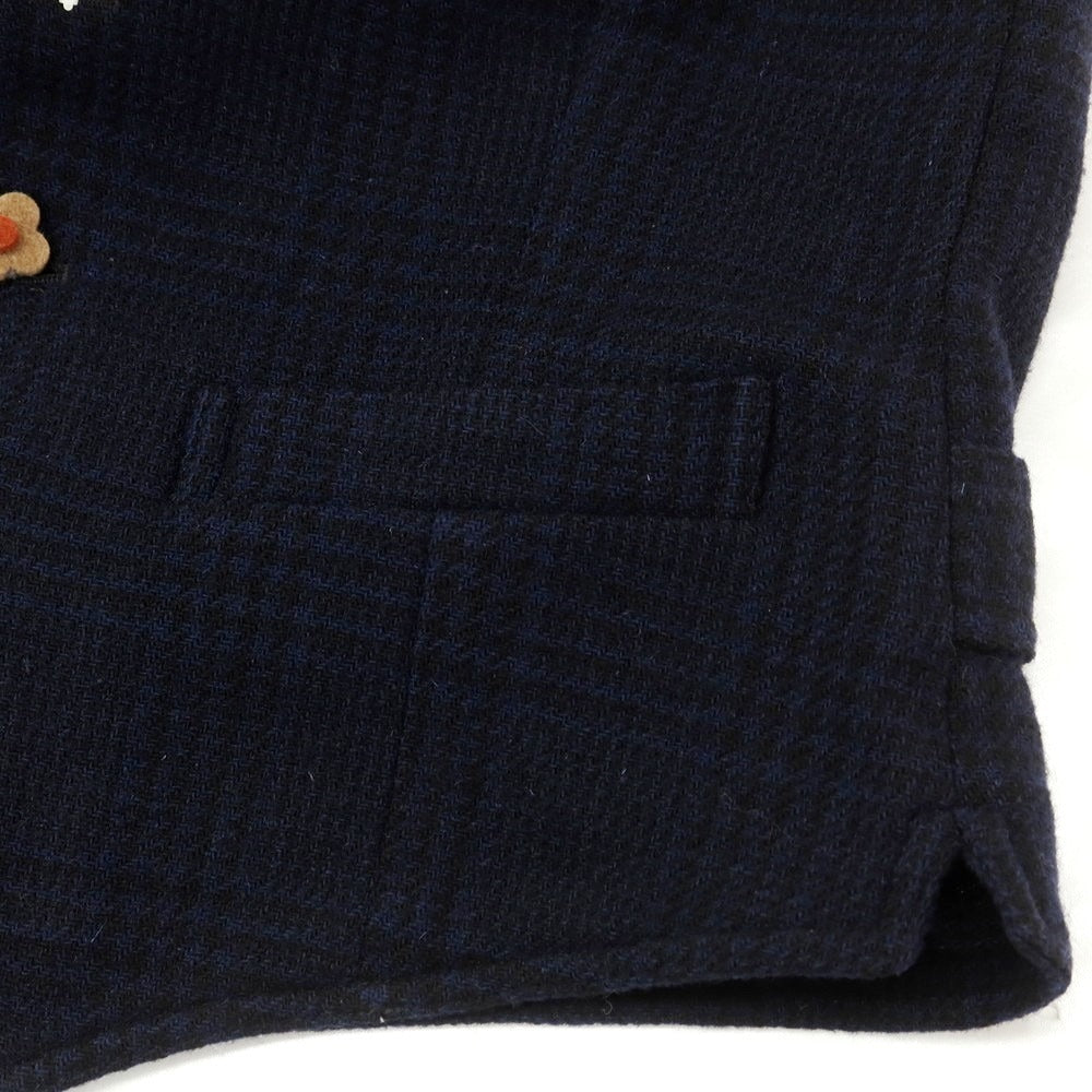 【中古】ラルディーニ LARDINI ウール チェック カジュアル系ジレ ベスト ネイビー【 44 】【 状態ランクB 】【 メンズ 】