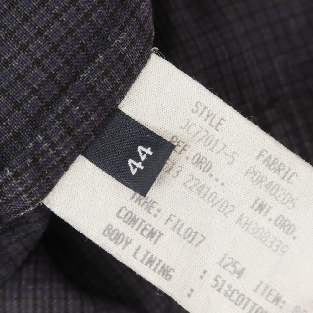 【中古】ラルディーニ LARDINI コットンリネン チェック ジレ ベスト ダークグレー【 44 】【 状態ランクC 】【 メンズ 】