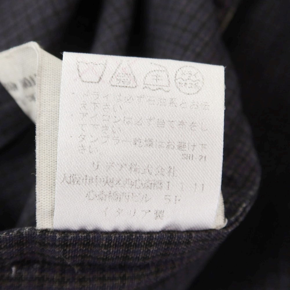 【中古】ラルディーニ LARDINI コットンリネン チェック ジレ ベスト ダークグレー【 44 】【 状態ランクC 】【 メンズ 】