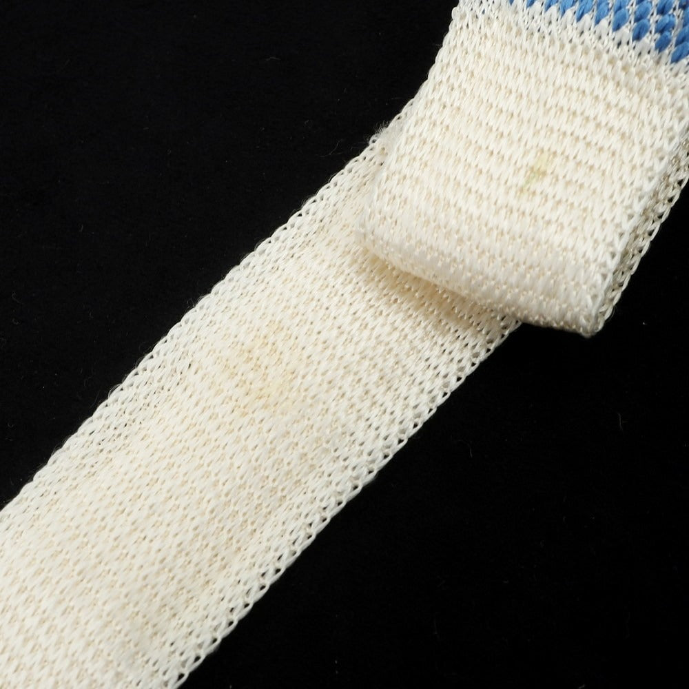 【中古】エディフィス EDIFICE シルク ニットタイ ブルーxアイボリー【 状態ランクB 】【 メンズ 】