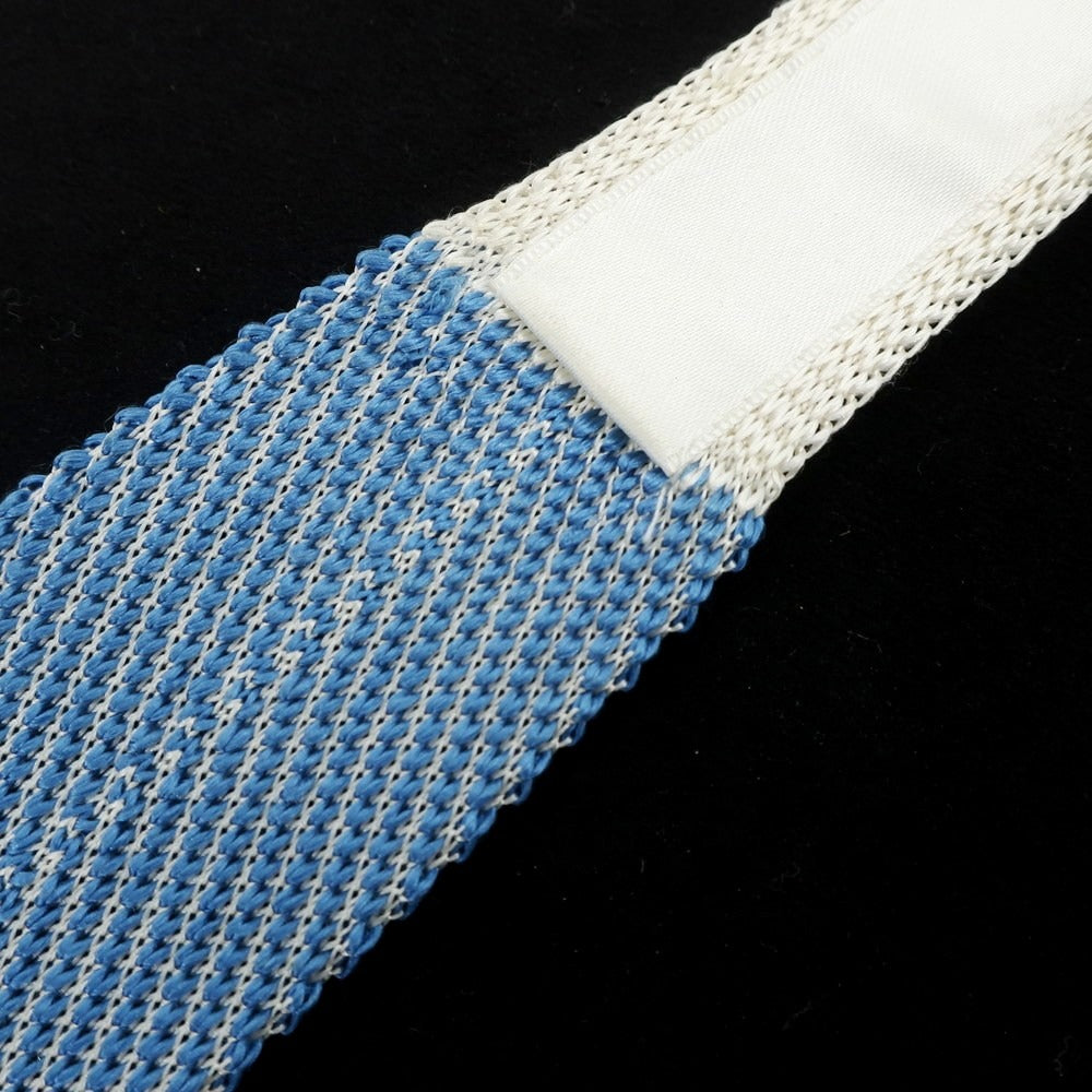 【中古】エディフィス EDIFICE シルク ニットタイ ブルーxアイボリー【 状態ランクB 】【 メンズ 】