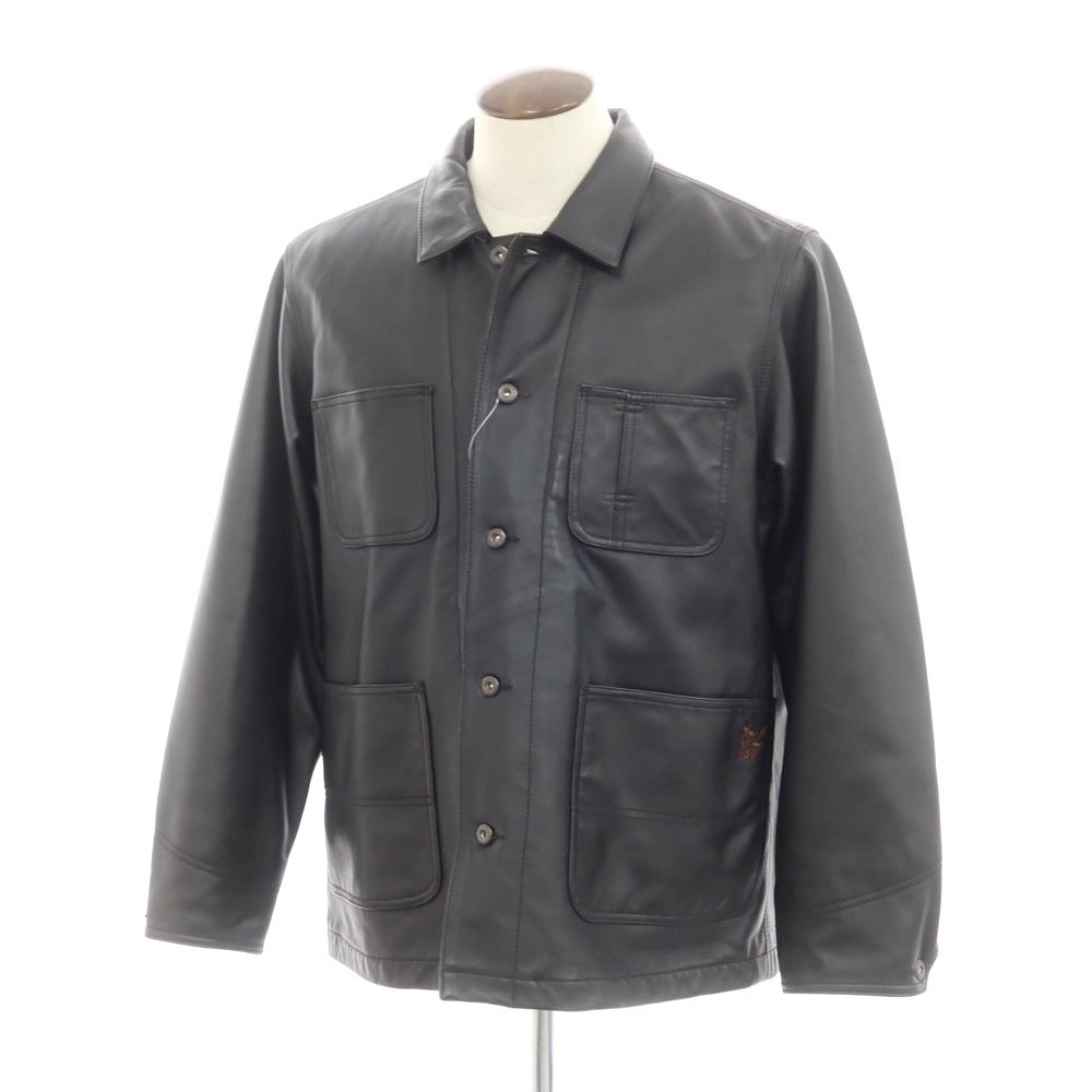 【中古】ハフ HUF × SCHOTT ラムレザーブルゾン ワークジャケット  ブラック【 L 】【 状態ランクA 】【 メンズ 】