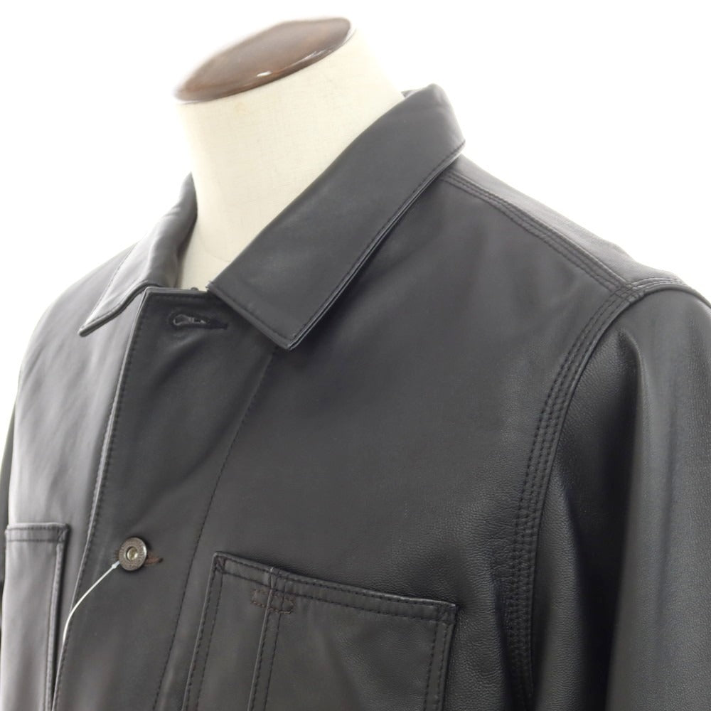 【中古】ハフ HUF × SCHOTT ラムレザーブルゾン ワークジャケット  ブラック【 L 】【 状態ランクA 】【 メンズ 】
