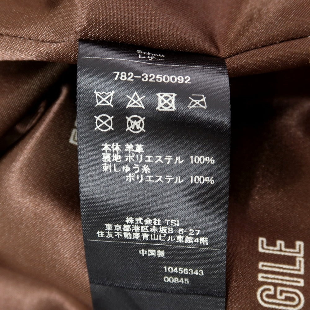 【中古】ハフ HUF × SCHOTT ラムレザーブルゾン ワークジャケット  ブラック【 L 】【 状態ランクA 】【 メンズ 】