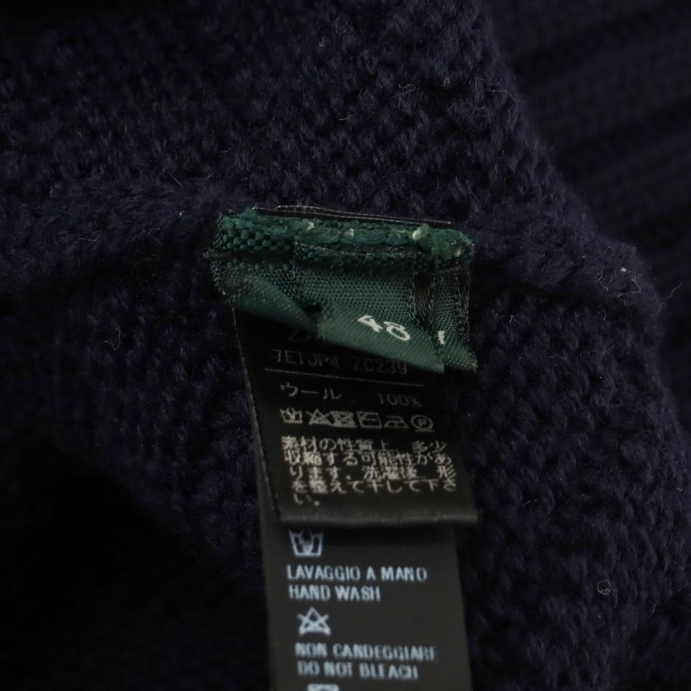 【中古】ザノーネ ZANONE ミドルゲージ ウール クルーネック プルオーバーニット ネイビー【 48 】【 状態ランクB 】【 メンズ 】