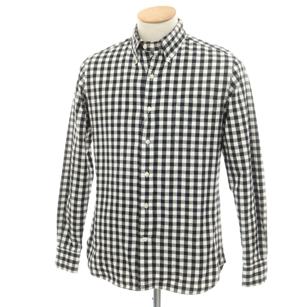 【中古】ケネスフィールド KENNETH FIELD コットン ギンガムチェック ボタンダウン カジュアルシャツ ブラックxホワイト【 XS 】【 状態ランクB 】【 メンズ 】