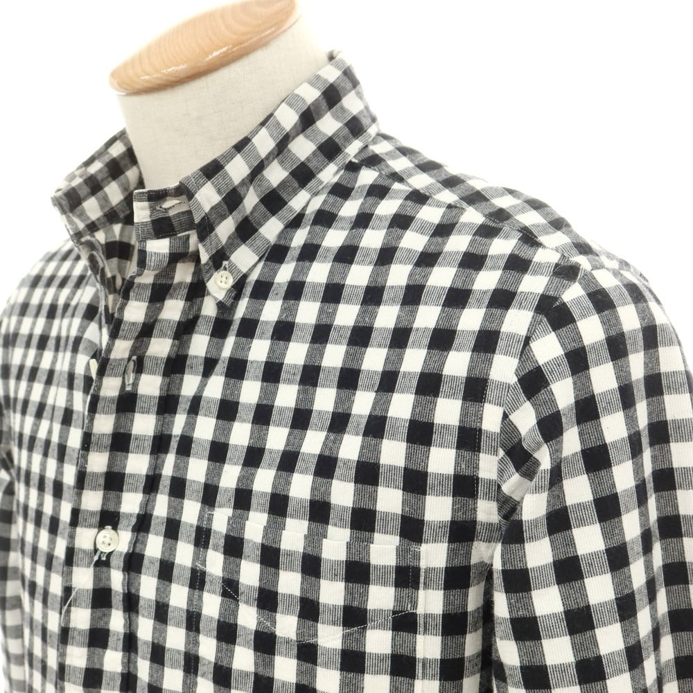 【中古】ケネスフィールド KENNETH FIELD コットン ギンガムチェック ボタンダウン カジュアルシャツ ブラックxホワイト【 XS 】【 状態ランクB 】【 メンズ 】