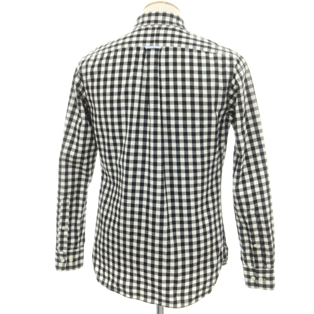 【中古】ケネスフィールド KENNETH FIELD コットン ギンガムチェック ボタンダウン カジュアルシャツ ブラックxホワイト【 XS 】【 状態ランクB 】【 メンズ 】