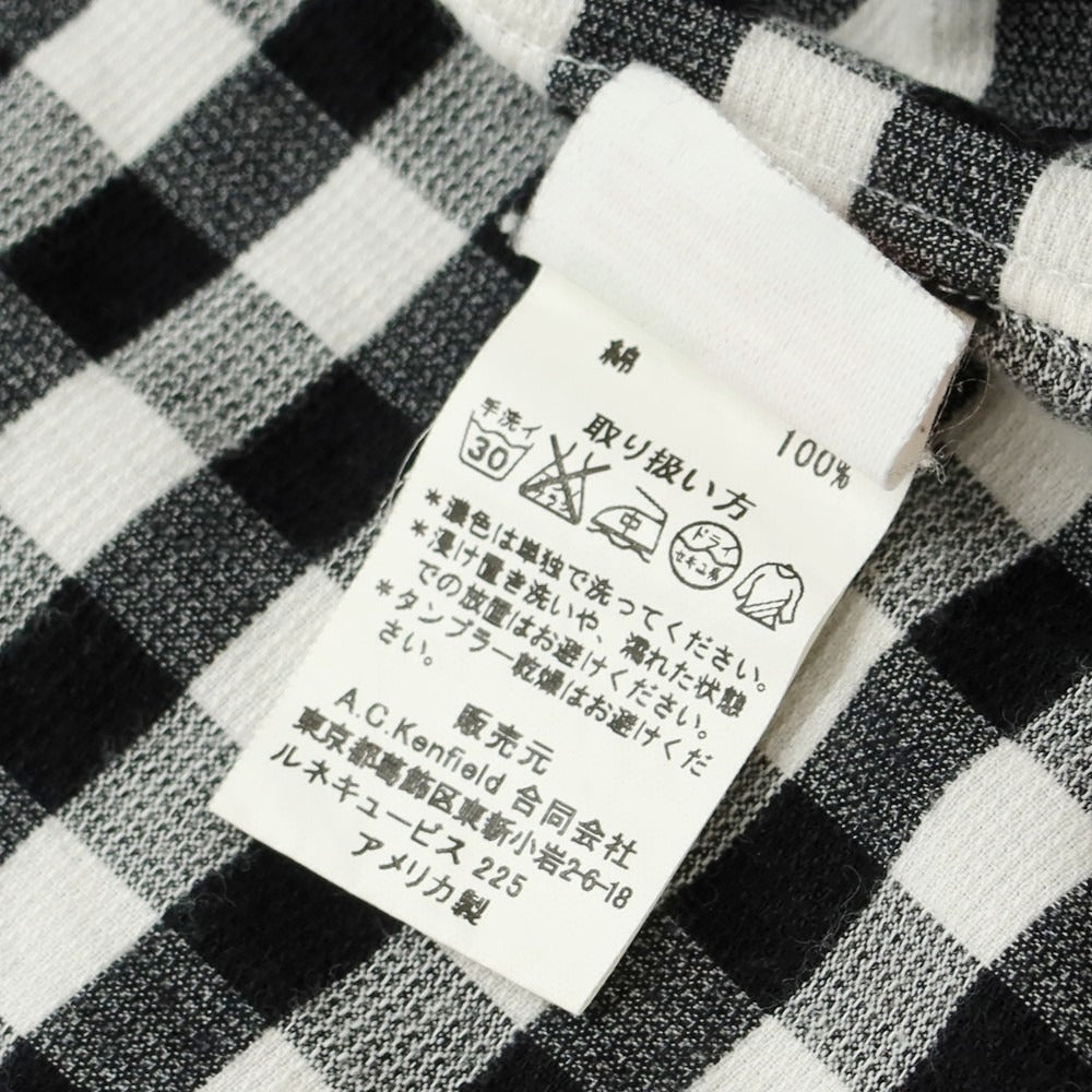 【中古】ケネスフィールド KENNETH FIELD コットン ギンガムチェック ボタンダウン カジュアルシャツ ブラックxホワイト【 XS 】【 状態ランクB 】【 メンズ 】