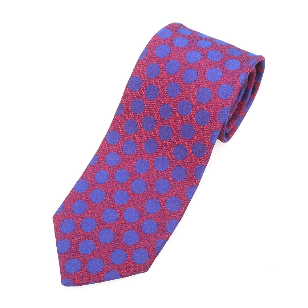 【中古】バーナーズ VANNERS 3つ折り シルク ドット柄ネクタイ レッドxパープル【 状態ランクB 】【 メンズ 】