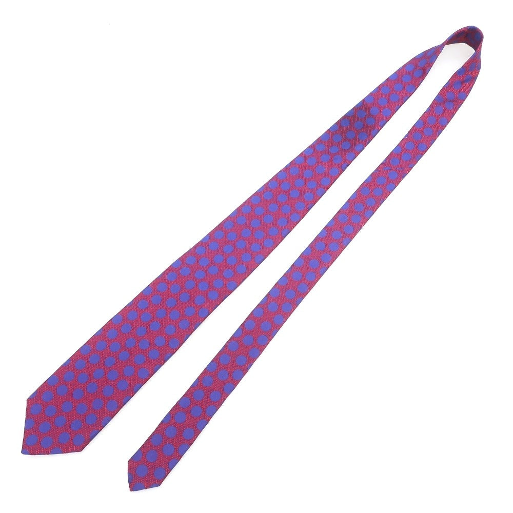 【中古】バーナーズ VANNERS 3つ折り シルク ドット柄ネクタイ レッドxパープル【 状態ランクB 】【 メンズ 】