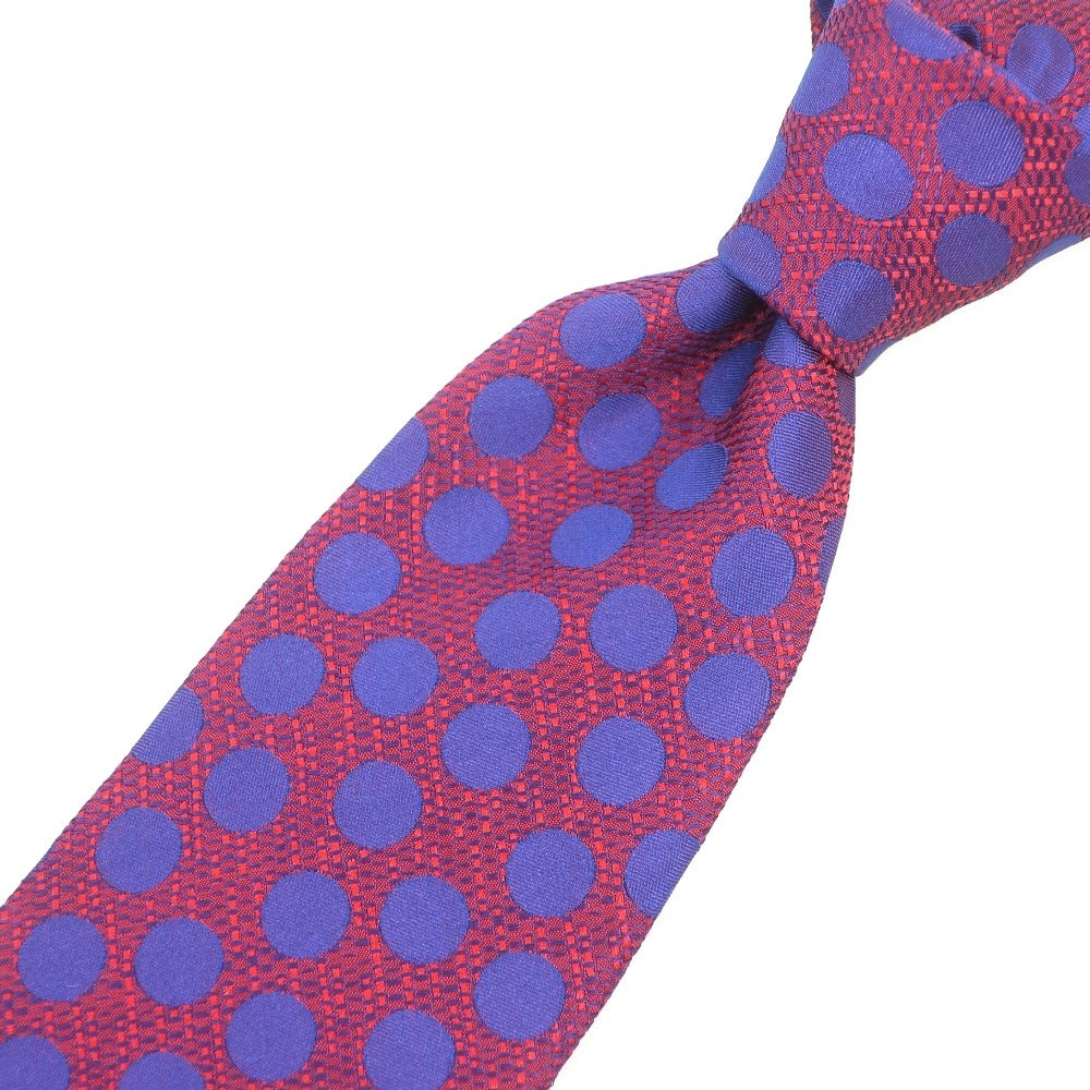 【中古】バーナーズ VANNERS 3つ折り シルク ドット柄ネクタイ レッドxパープル【 状態ランクB 】【 メンズ 】