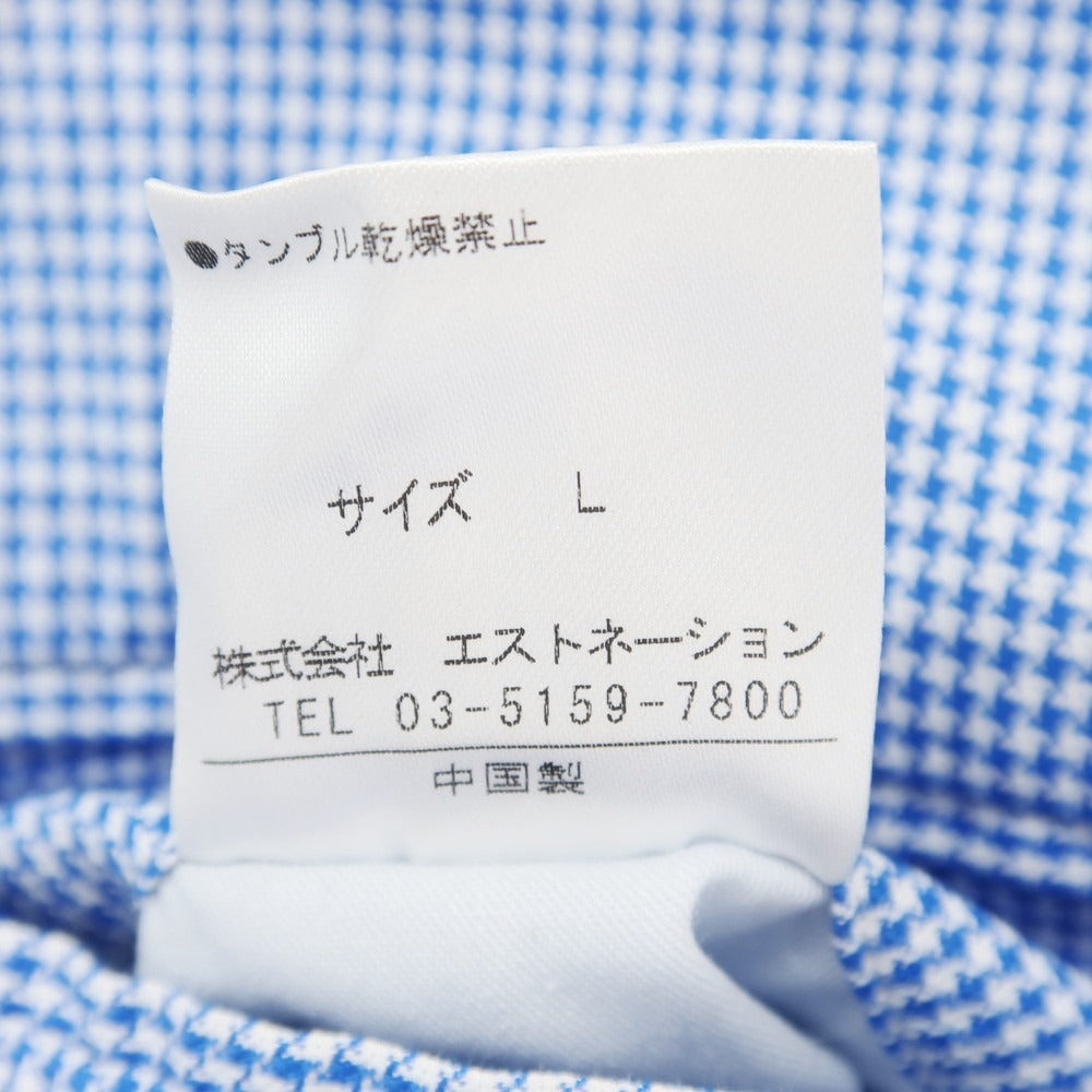 【中古】エストネーション ESTNATION コットン ハウンドトゥース柄 カジュアルジャケット ブルーxホワイト【 L 】【 状態ランクB 】【 メンズ 】