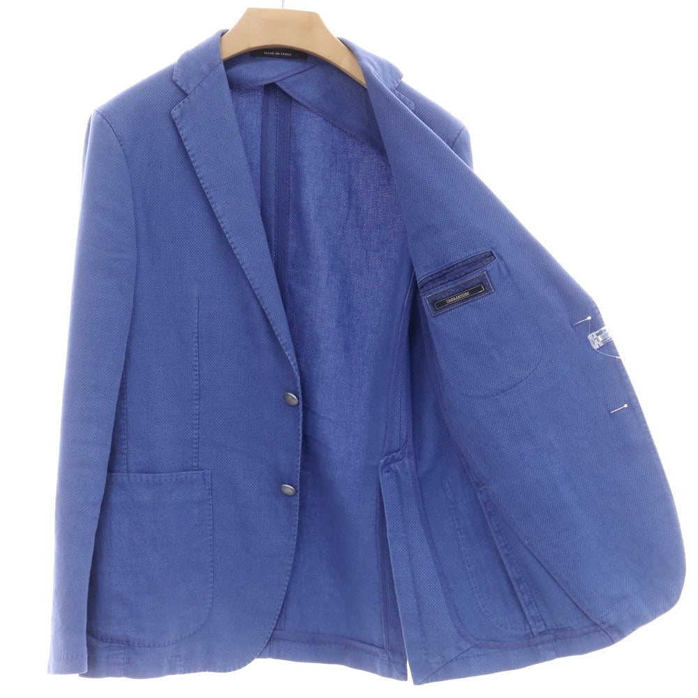【中古】タリアトーレ TAGLIATORE リネンコットン テーラードジャケット ブルー【 46 】【 状態ランクC 】【 メンズ 】