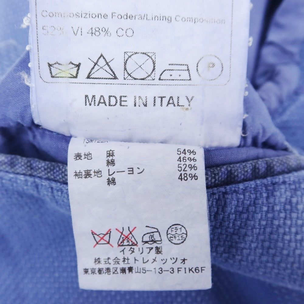 【中古】タリアトーレ TAGLIATORE リネンコットン テーラードジャケット ブルー【 46 】【 状態ランクC 】【 メンズ 】