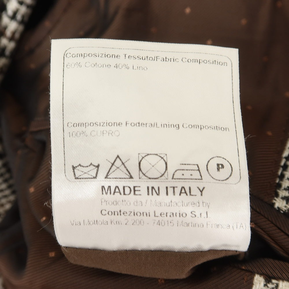 【中古】タリアトーレ TAGLIATORE コットン チェック テーラードジャケット ホワイトxブラック【 48 】【 状態ランクC 】【 メンズ 】