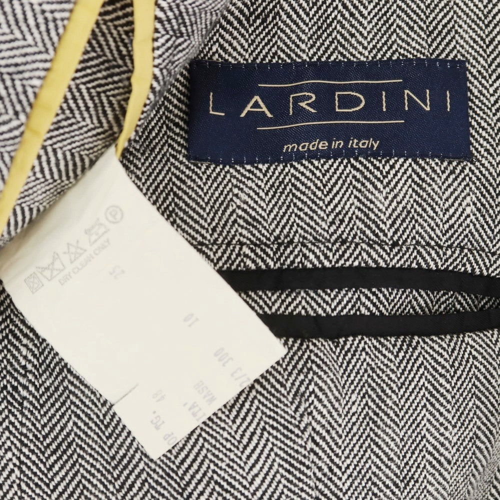 【中古】ラルディーニ LARDINI リネン テーラードジャケット ブラックxホワイト【 48 】【 状態ランクC 】【 メンズ 】