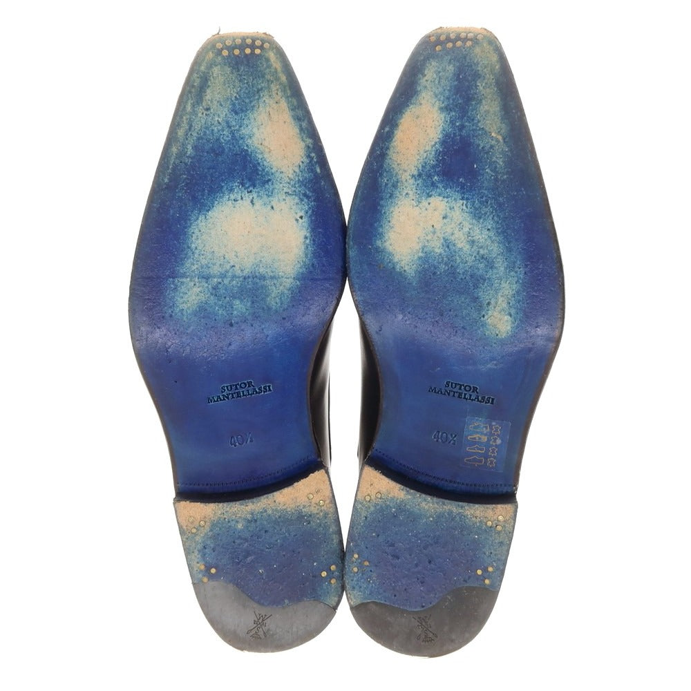 【中古】ストールマンテラッシ SUTOR MANTELLASSI レースアップ ブーツ ダークブラウン×カーキ【 40 1/2 】【 状態ランクB 】【 メンズ 】