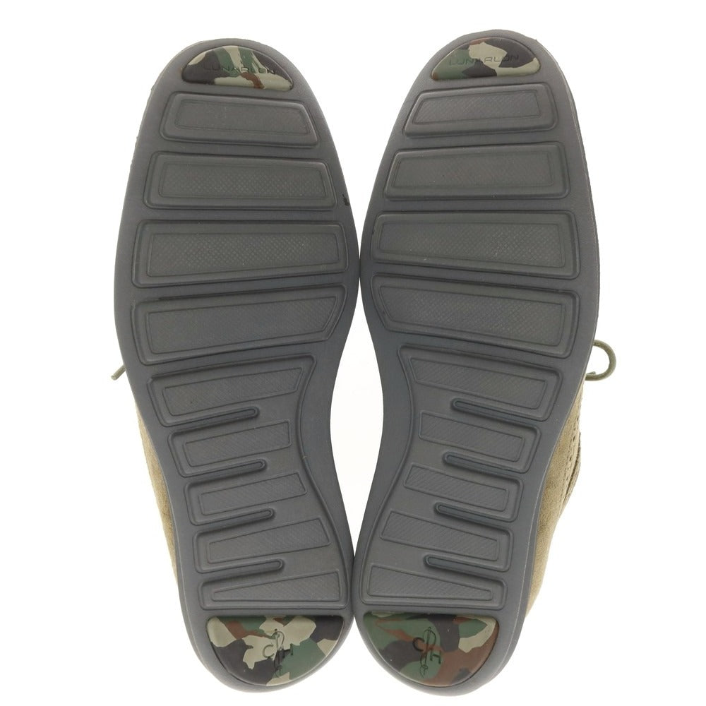 【中古】コールハーン COLE HAAN ルナグランド クードゥースエード ウイングチップ スニーカー オリーブ【 7.5 】【 状態ランクB 】【 メンズ 】