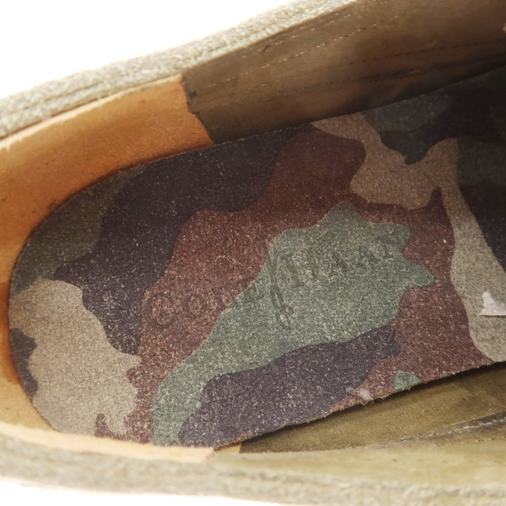 【中古】コールハーン COLE HAAN ルナグランド クードゥースエード ウイングチップ スニーカー オリーブ【 7.5 】【 状態ランクB 】【 メンズ 】