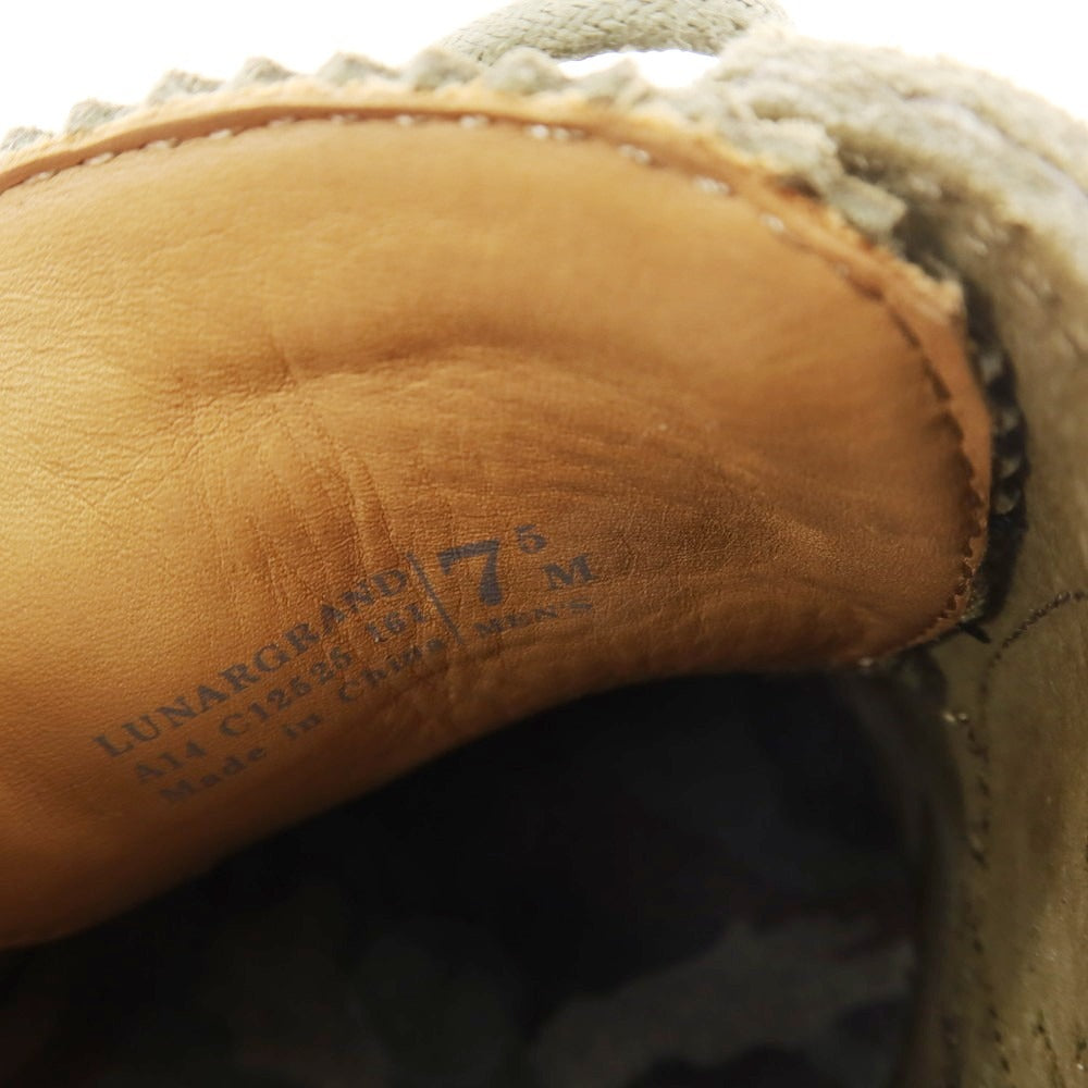 【中古】コールハーン COLE HAAN ルナグランド クードゥースエード ウイングチップ スニーカー オリーブ【 7.5 】【 状態ランクB 】【 メンズ 】