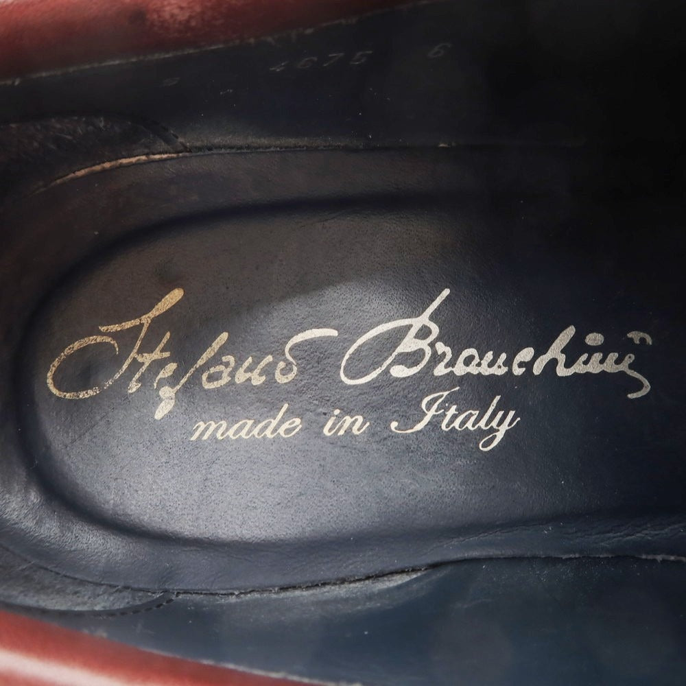 【中古】ステファノブランキーニ Stefano Branchini ホールカット ドレスシューズ バーガンディ【 6 】【 状態ランクC 】【 メンズ 】