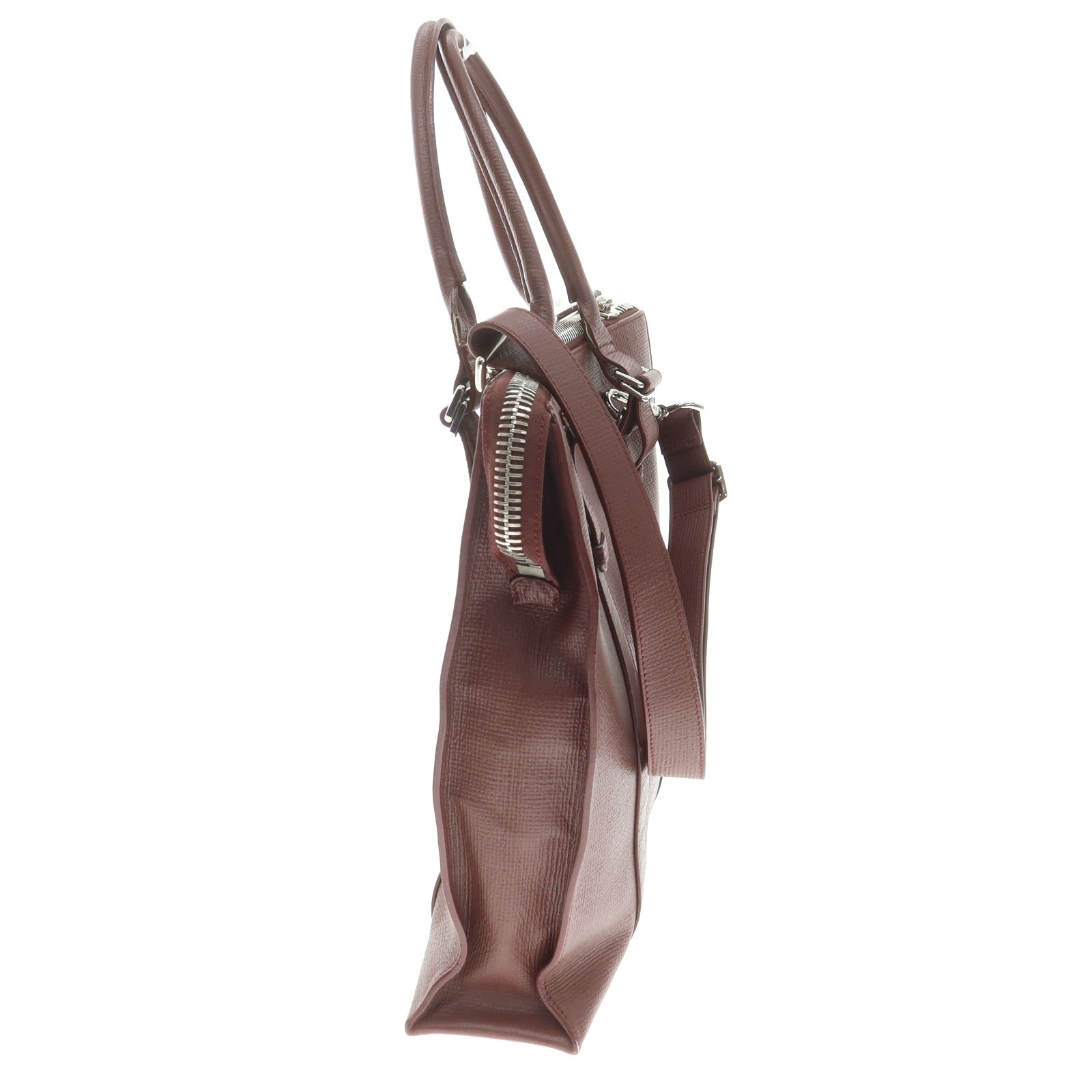 【中古】ザネラート ZANELLATO 型押しレザー トートバッグ ワインレッド【 状態ランクB 】【 メンズ 】