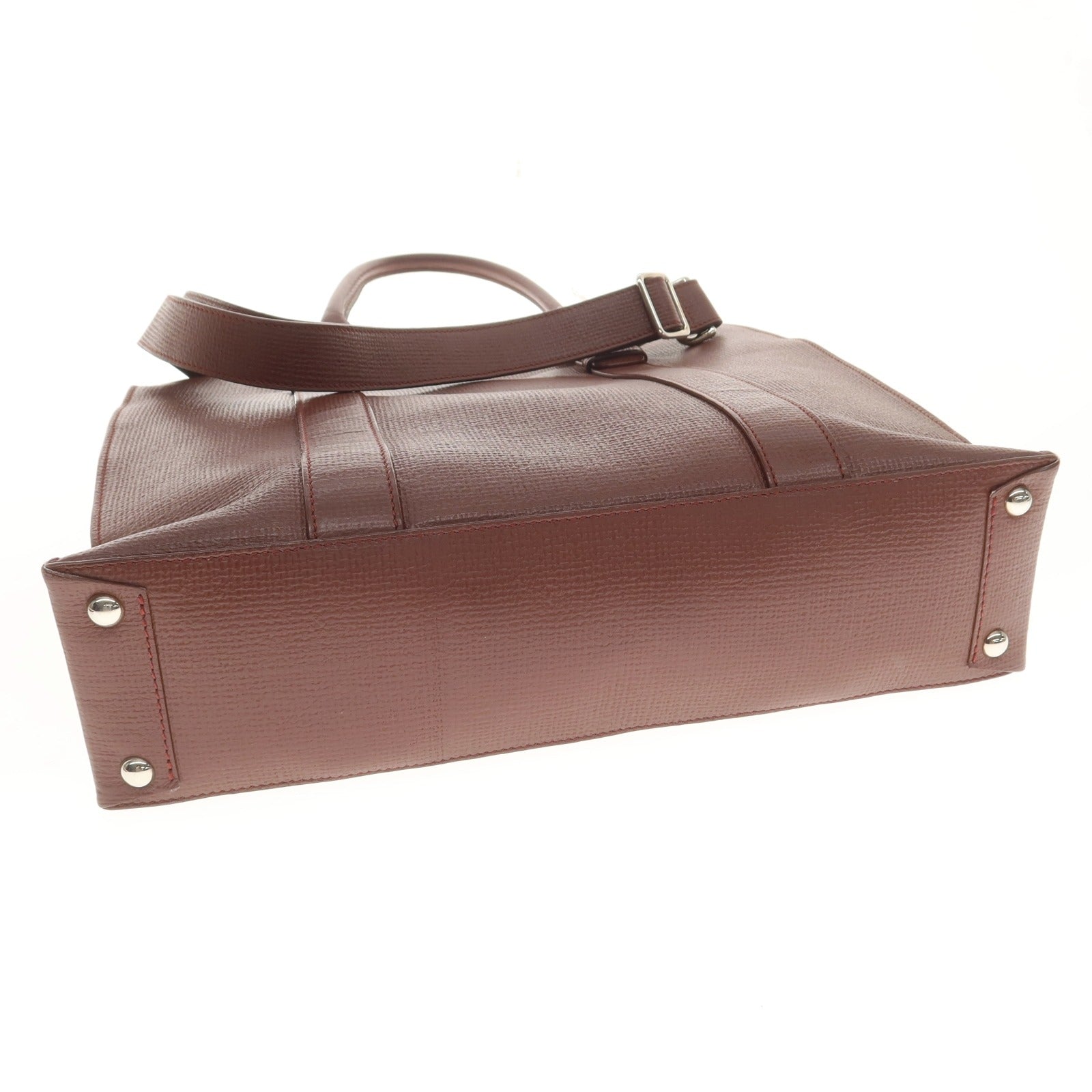 【中古】ザネラート ZANELLATO 型押しレザー トートバッグ ワインレッド【 状態ランクB 】【 メンズ 】