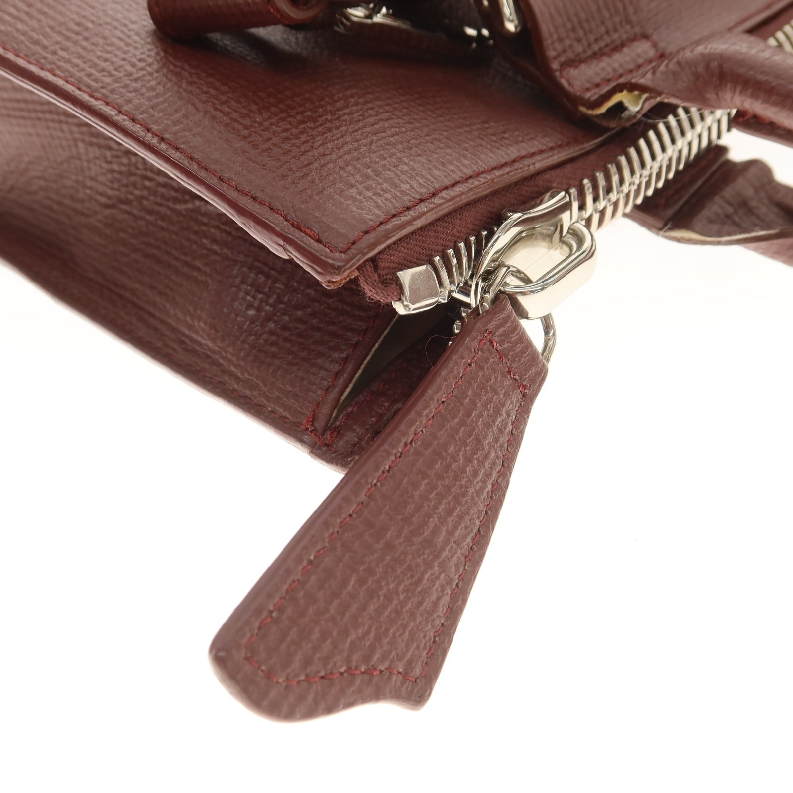 【中古】ザネラート ZANELLATO 型押しレザー トートバッグ ワインレッド【 状態ランクB 】【 メンズ 】