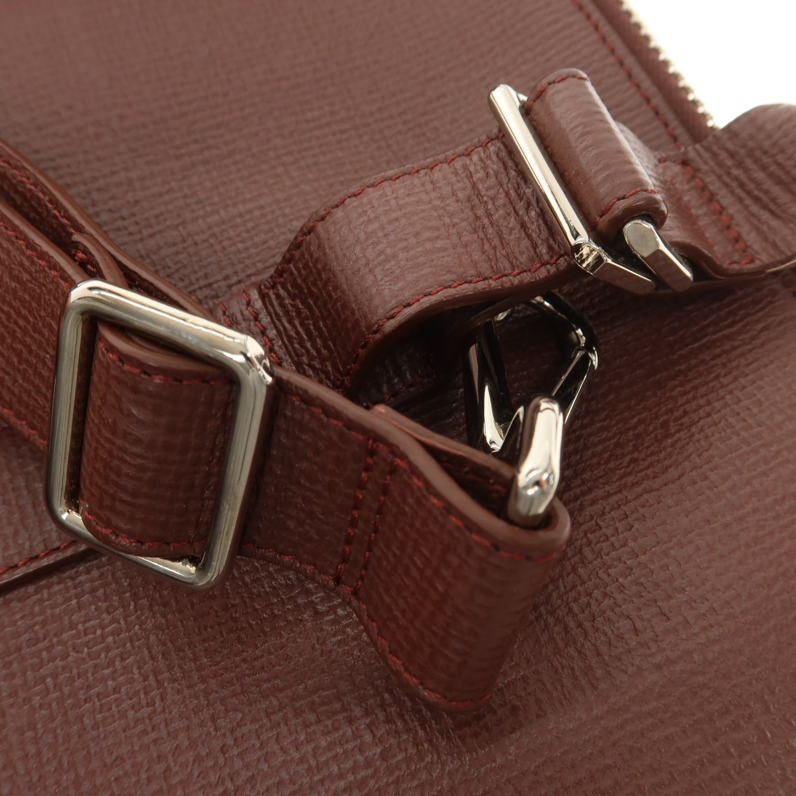 【中古】ザネラート ZANELLATO 型押しレザー トートバッグ ワインレッド【 状態ランクB 】【 メンズ 】