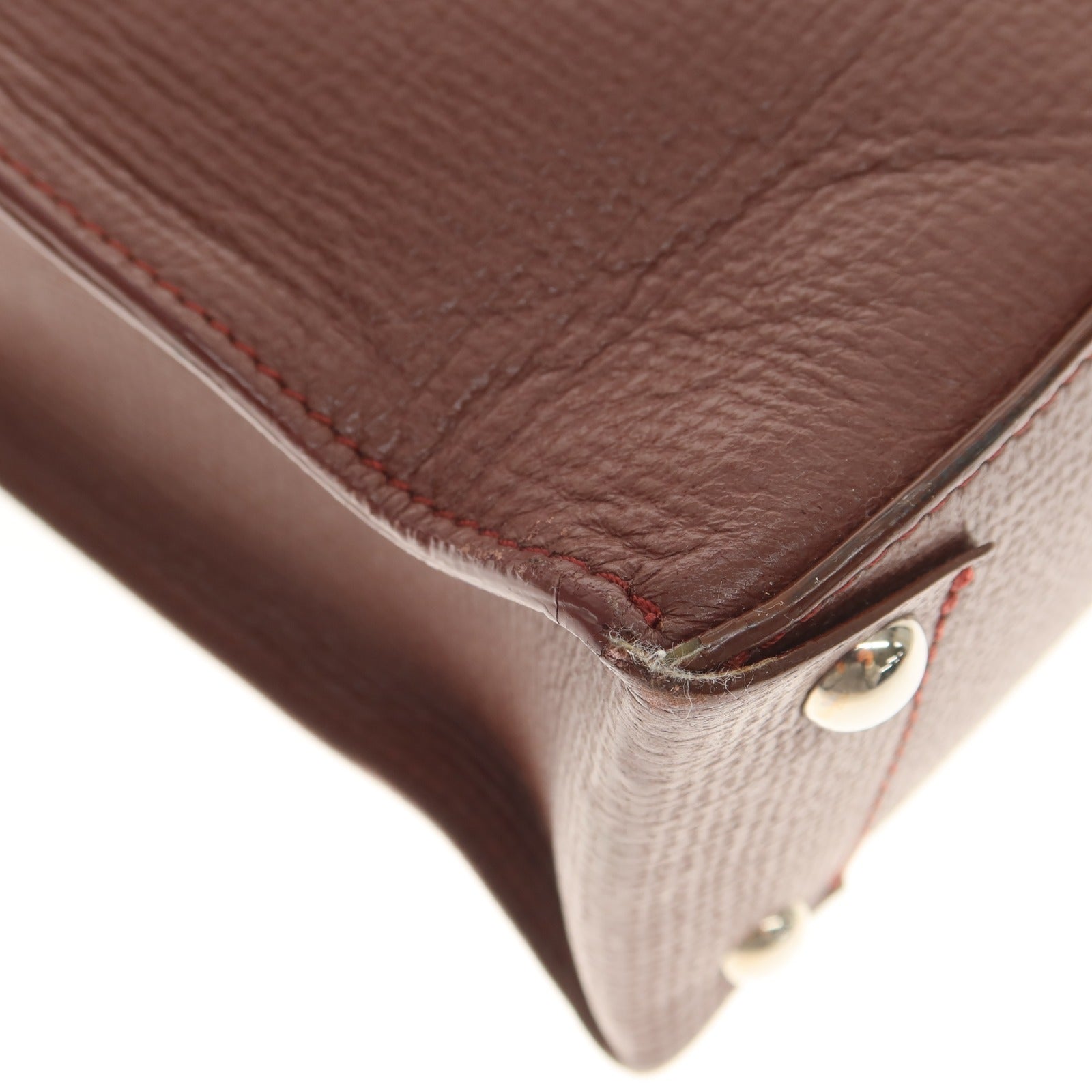 【中古】ザネラート ZANELLATO 型押しレザー トートバッグ ワインレッド【 状態ランクB 】【 メンズ 】