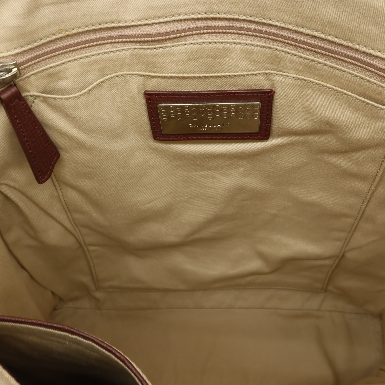 【中古】ザネラート ZANELLATO 型押しレザー トートバッグ ワインレッド【 状態ランクB 】【 メンズ 】