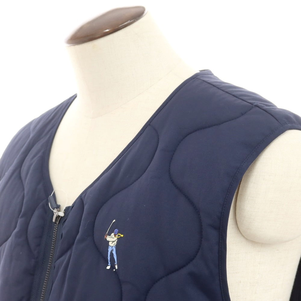 【中古】イーストサイドゴルフ Eastside Golf コットンナイロン ジップアップ 中綿ベスト ネイビー【 L 】【 状態ランクB 】【 メンズ 】
