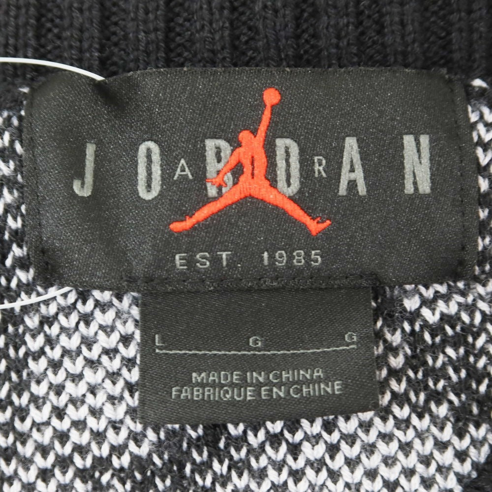 【中古】ジョーダンブランド JORDAN BRAND ポリエステルウールナイロン カーディガン ブラックxグレー【 L 】【 状態ランクB 】【 メンズ 】