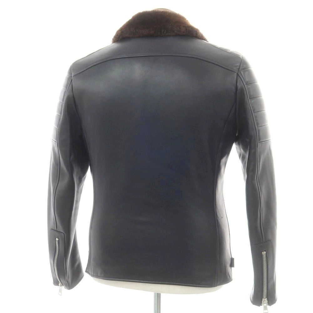 【中古】ウノピュウノウグァーレトレ 1piu1uguale3 ラムレザー ボアファー ダブルライダースジャケット ブラック【 5 】【 状態ランクB 】【 メンズ 】