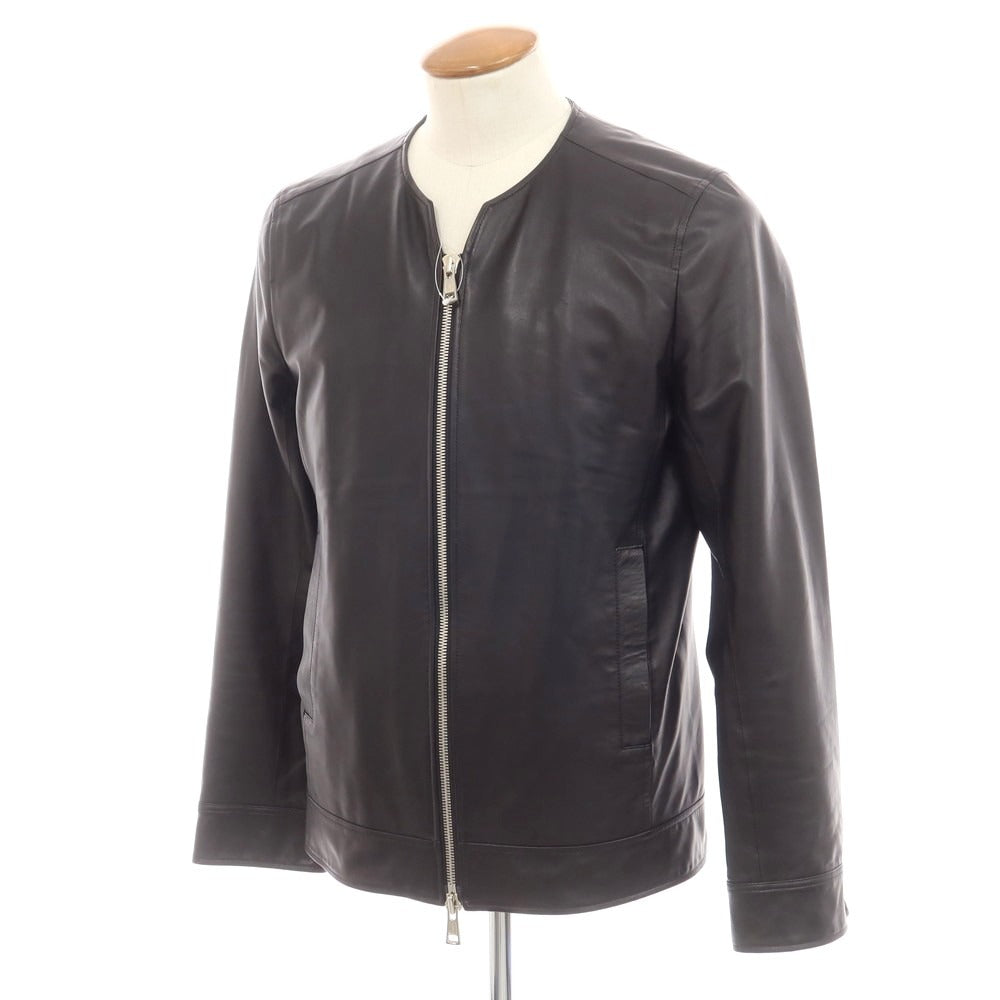 【中古】エーケーエム エイケイエム AKM ノーカラー 羊革 レザー ブルゾン ブラック【 XL 】【 状態ランクB 】【 メンズ 】