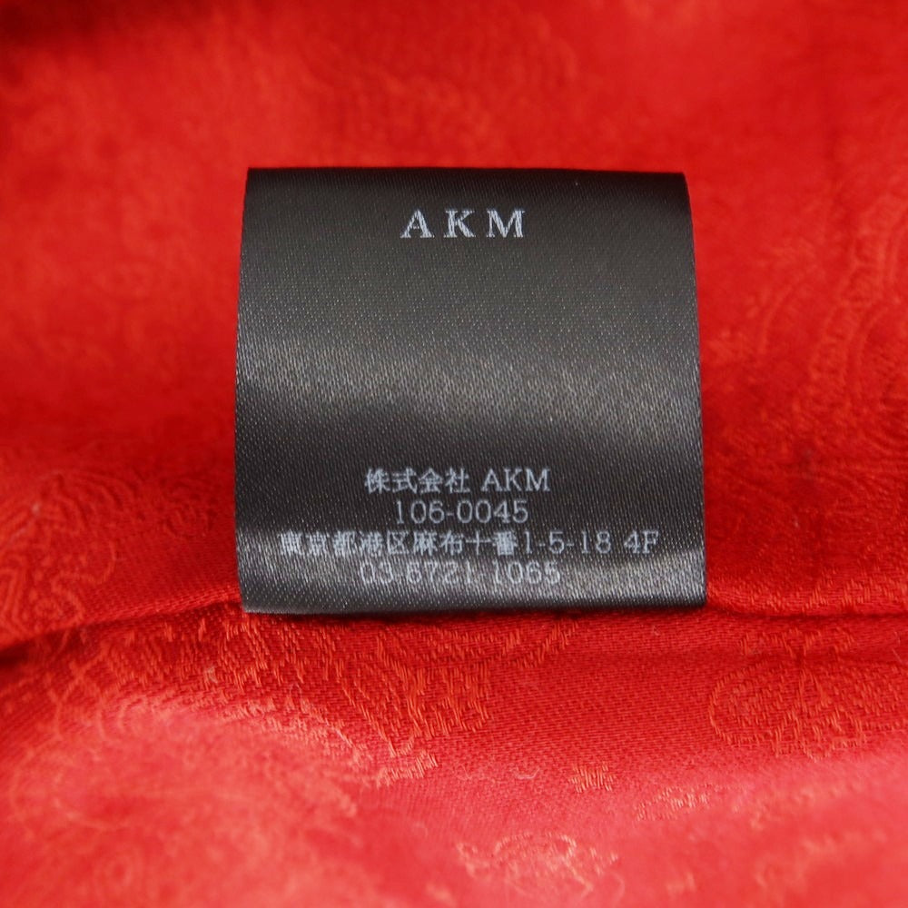 【中古】エーケーエム エイケイエム AKM ノーカラー 羊革 レザー ブルゾン ブラック【 XL 】【 状態ランクB 】【 メンズ 】