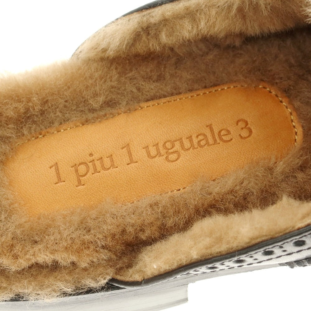 【中古】ウノピュウノウグァーレトレ 1piu1uguale3 ウイングチップ ファー ミュール サンダル ブラック【 42 】【 状態ランクA 】【 メンズ 】