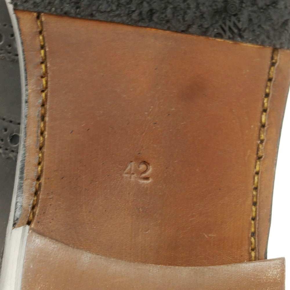 【中古】ウノピュウノウグァーレトレ 1piu1uguale3 ウイングチップ ファー ミュール サンダル ブラック【 42 】【 状態ランクA 】【 メンズ 】