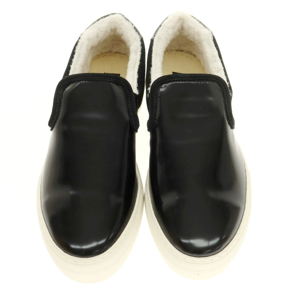 【中古】ウノピュウノウグァーレトレ 1piu1uguale3 ガラスレザー ボア スリッポン スニーカー ブラック【 44 】【 状態ランクA 】【 メンズ 】